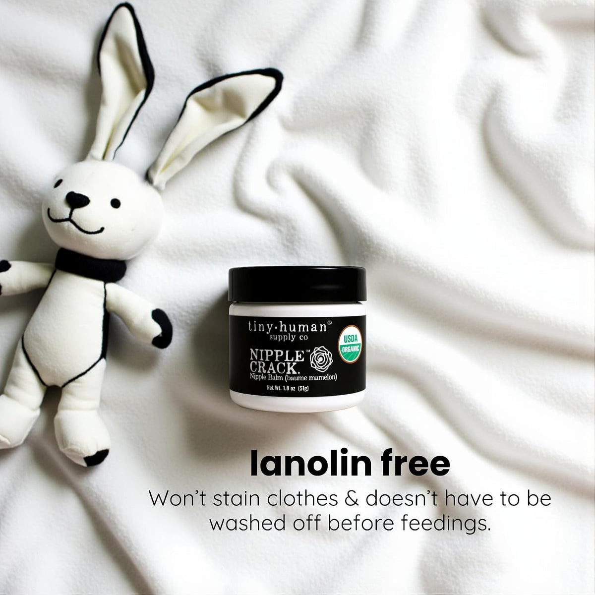 Tiny Human Organic Nipple Cream - Lanolin Free