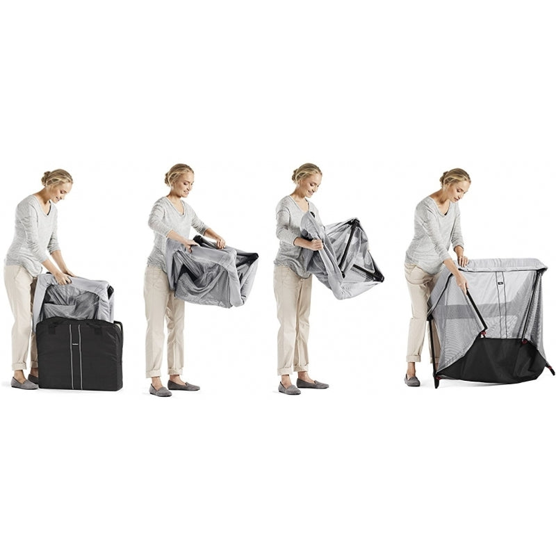 BabyBjorn Travel Crib Light - Silver, Mesh