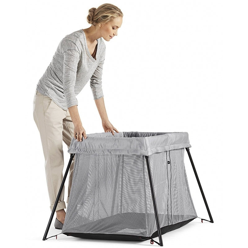 BabyBjorn Travel Crib Light - Silver, Mesh