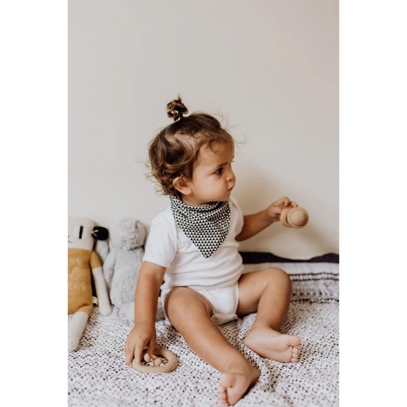 Malabar Baby Organic Cotton Bandana Bib, Mitten, Hat Set - Greenwich