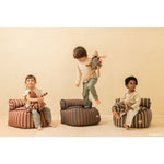 Nobodinoz Majestic Beanbag - Blue Brown Stripes