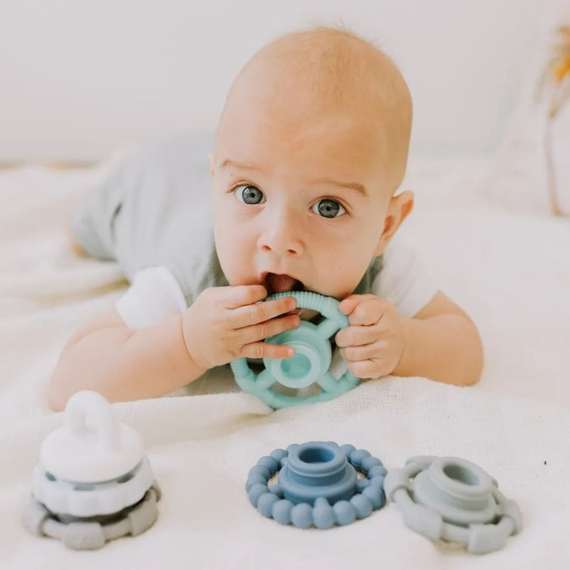 Jellystone Designs Rainbow Stacker and Teether Toy - Ocean