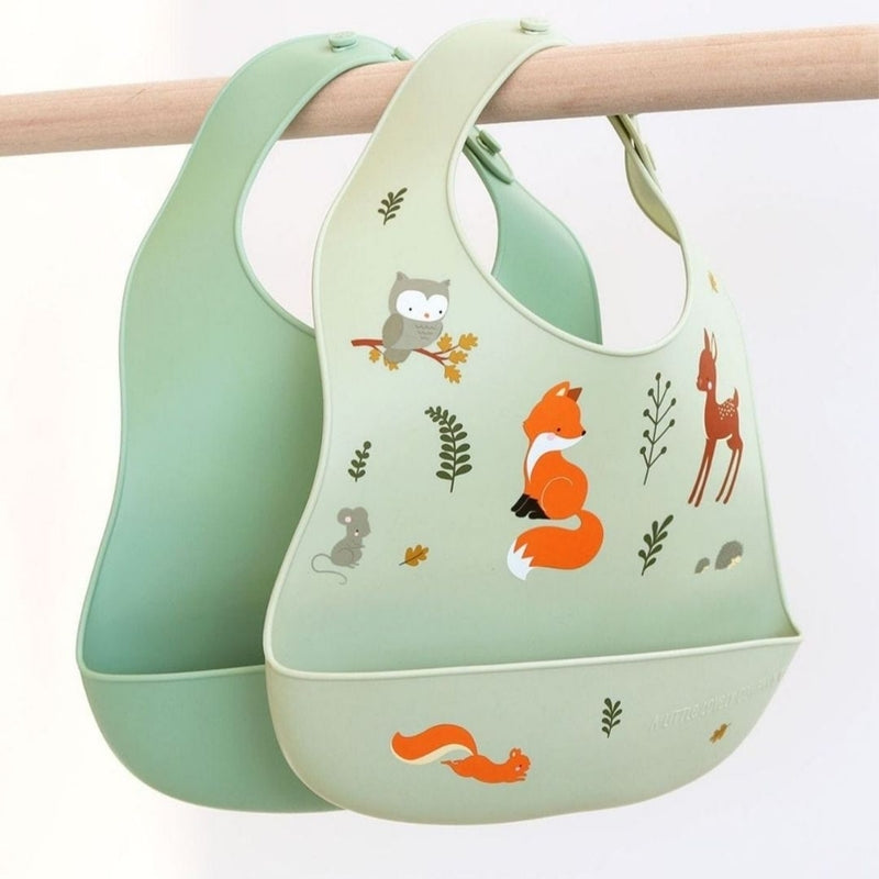 A Little Lovely Company Silicone Bibs Set of 2 - Forest Friends
