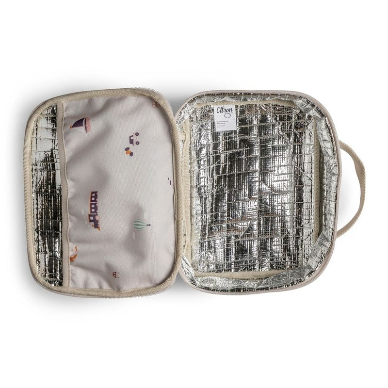Citron Insulated Square Lunch Bag - Vehicles