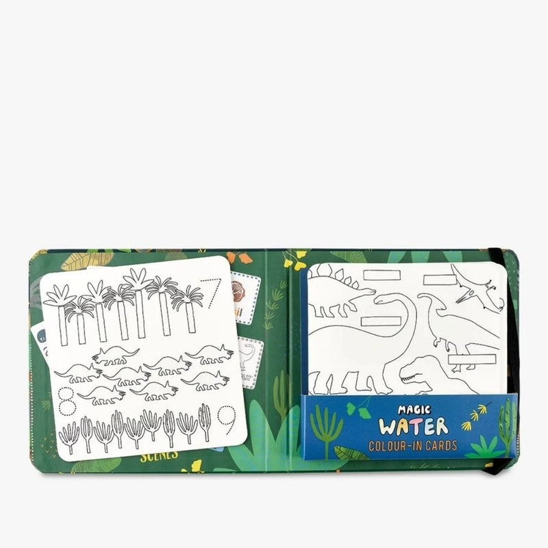 Floss & Rock Magic Water Colour-In Cards - Dinosaur