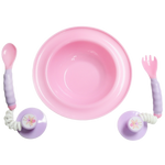 Ezee-Reach Stay-Put Cutlery+Bowl - Pink Fairy