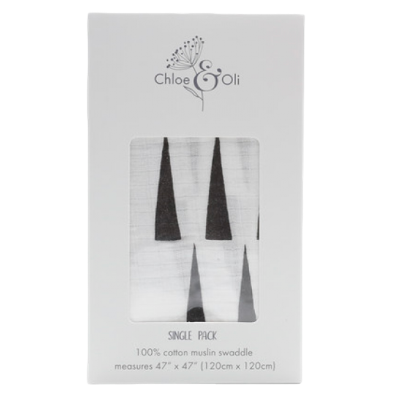 Chloe &amp; Oli 經典棉紗布襁褓單包 - 幾何圖案
