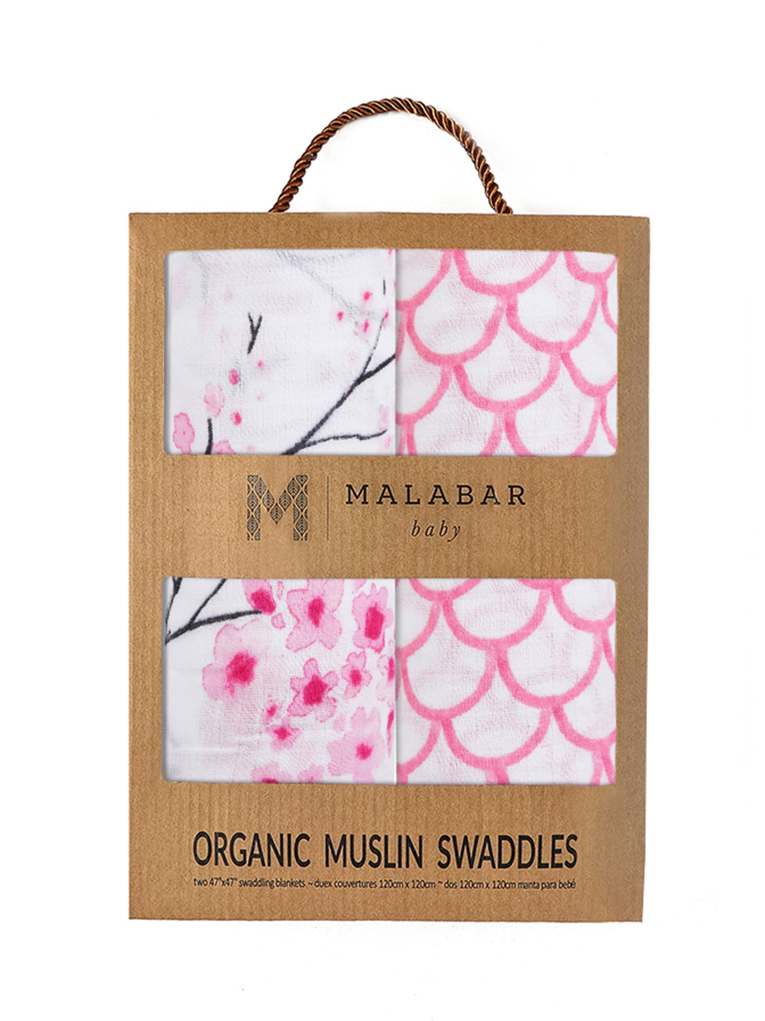 Malabar Baby Organic Muslin Swaddle 2-Pack - Sakura