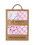 Malabar Baby Organic Muslin Swaddle 2-Pack - Sakura