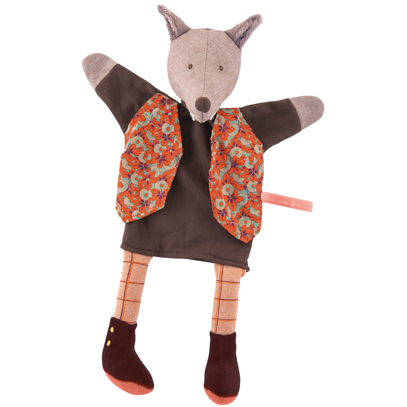 Moulin Roty Il Etait Une Fois Hand Puppet - The Gentleman Wolf 34cm