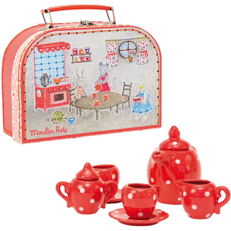 Moulin Roty La Grande Famille Tea Set 20x14cm