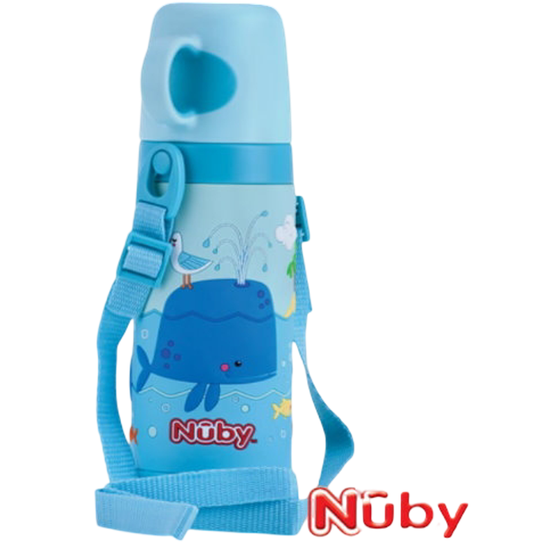 Nuby 防溢不鏽鋼保溫儲水壺 450毫升