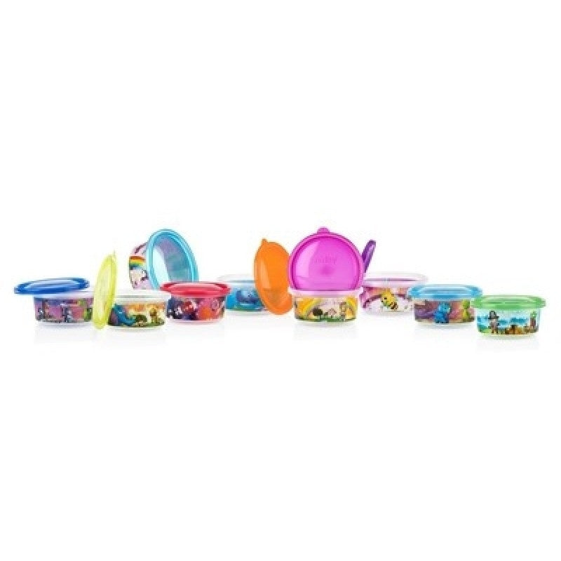 Nuby Wash or Toss Stackable Bowls with Lids (300ml x 6) - Boy
