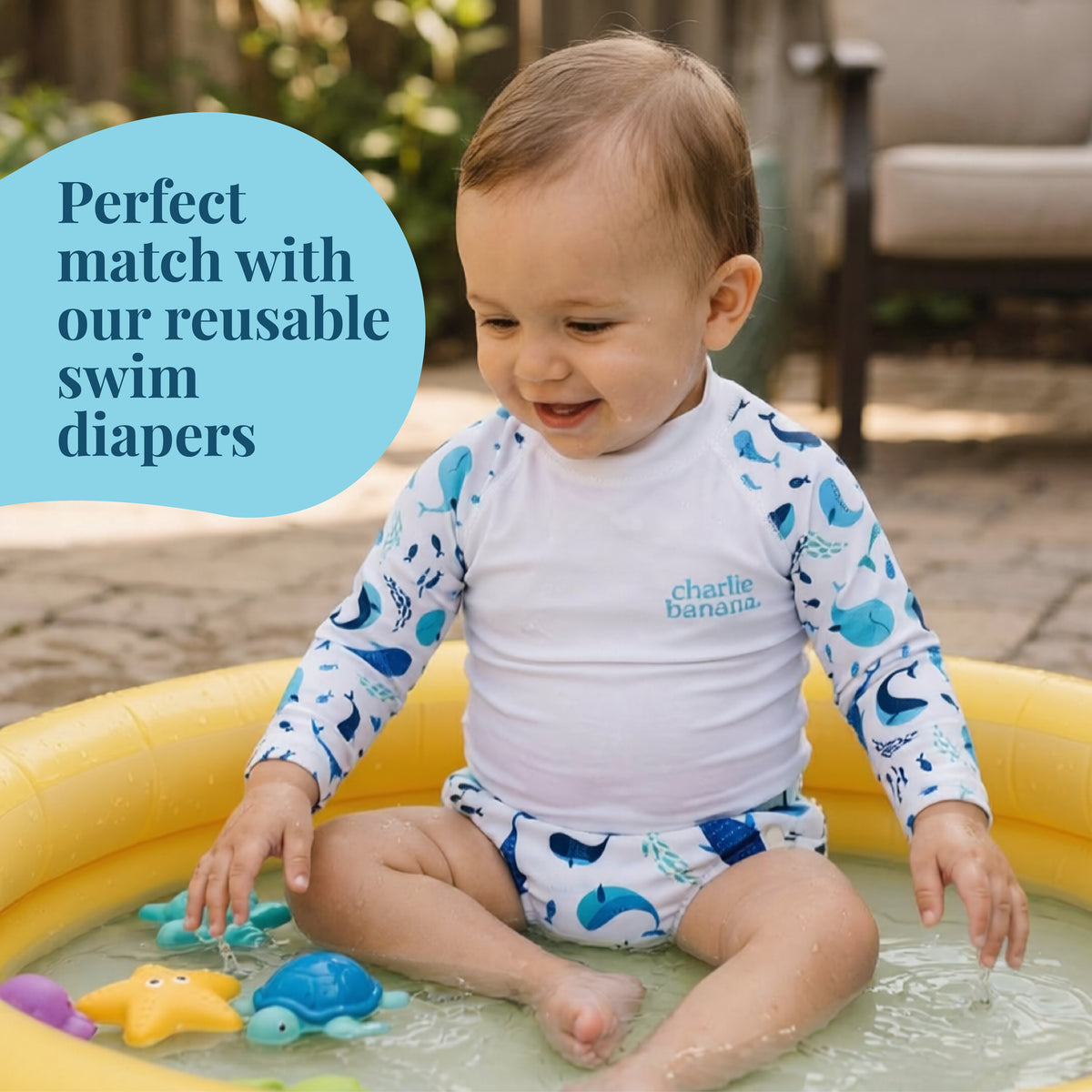 Charlie Banana Rash Guard - Turquoise