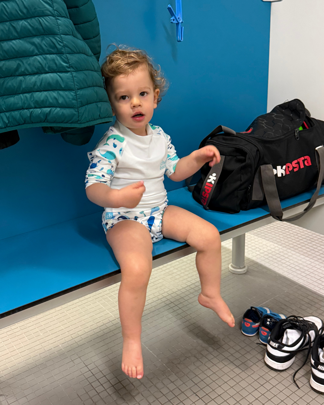 Charlie Banana Reusable Swim Diaper Drawstring - The Whale on White