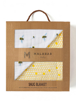 Malabar Baby Organic Reversible Snug Blanket - Bees