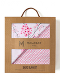 Malabar Baby Organic Reversible Snug Blanket - Cherry Blossom
