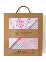 Malabar Baby Organic Reversible Snug Blanket - Cherry Blossom