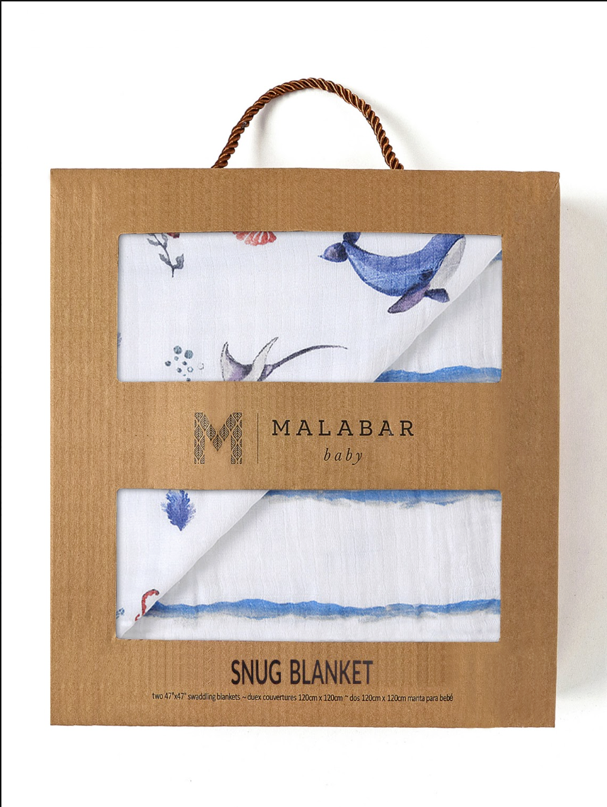 Malabar Baby Organic Reversible Snug Blanket - Sardinian Summer