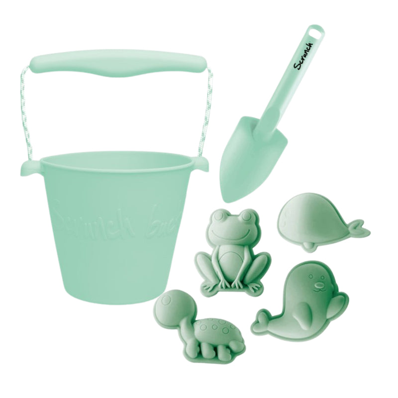 Scrunch Silicone Bundle Set (Seedling Pot and Trowel + Sand Moulds Frog Set)