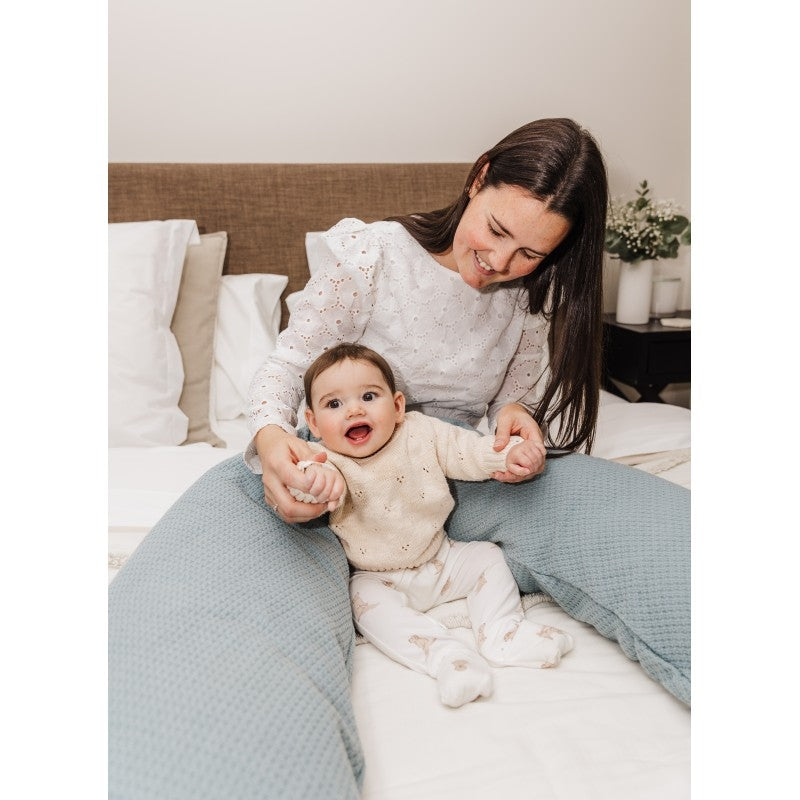 Theraline The Original Maternity and Nursing Pillow - Misty Blue Fine Knit