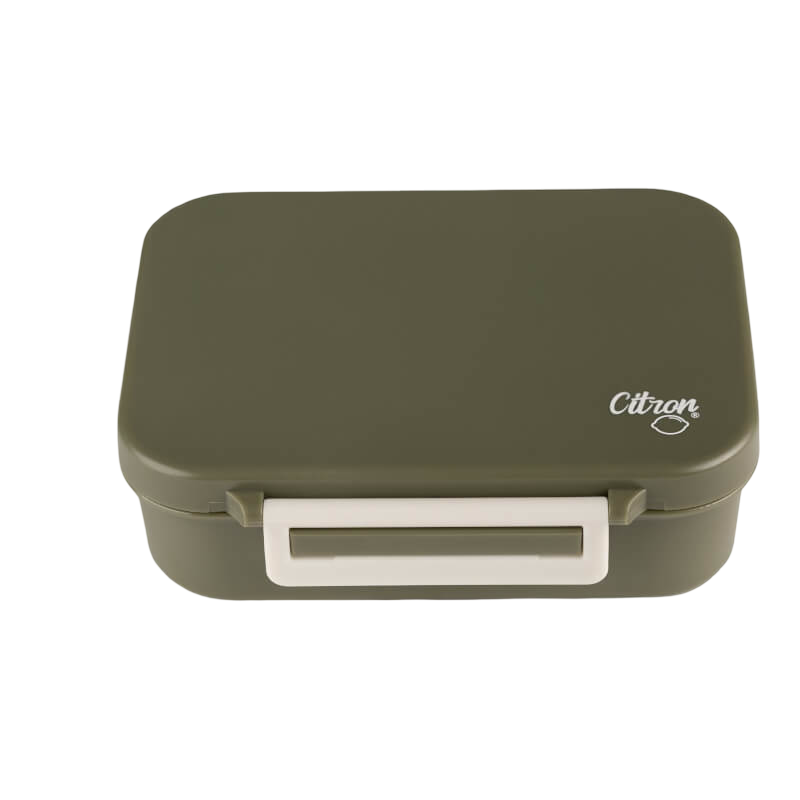 檸檬色 Absolut Tritan 三格零食盒 - 橄欖綠