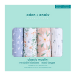 aden + anais Essentials Cotton Muslin Swaddles 4-Pack - Butterfly Garden
