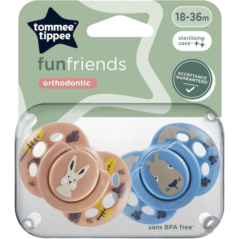 湯美天地 (Tommee Tippee) 18-36個月雙包裝 Air Soother 安撫奶嘴 - 趣味夥伴