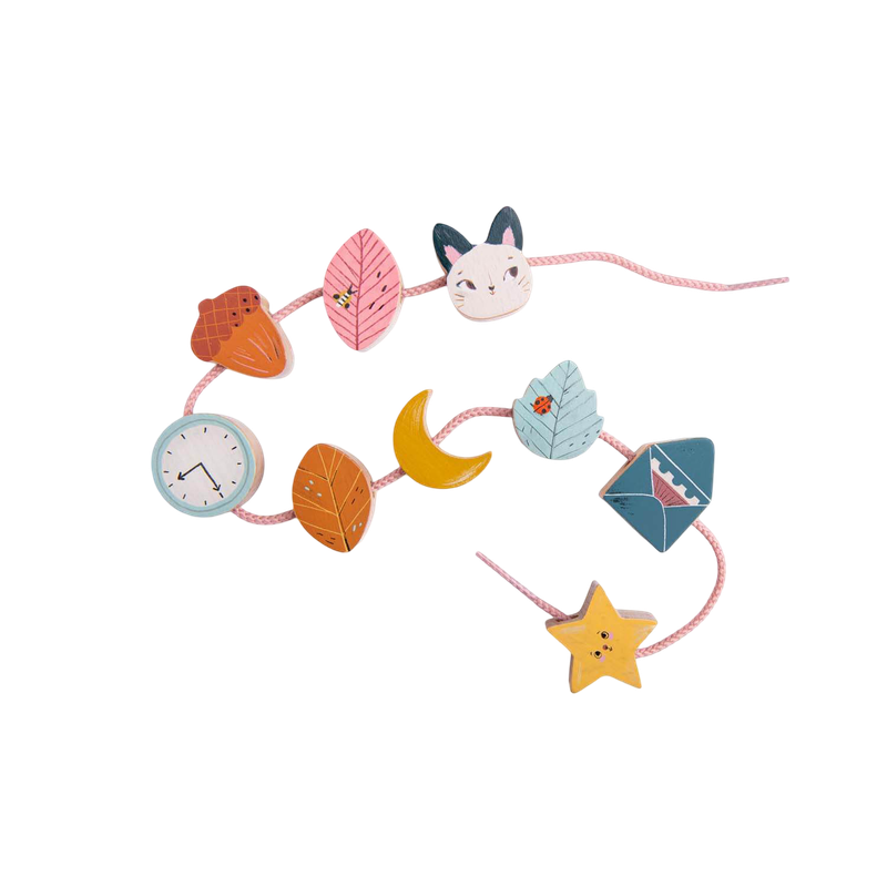 Moulin Roty Apres La Pluie Wooden Lacing Beads