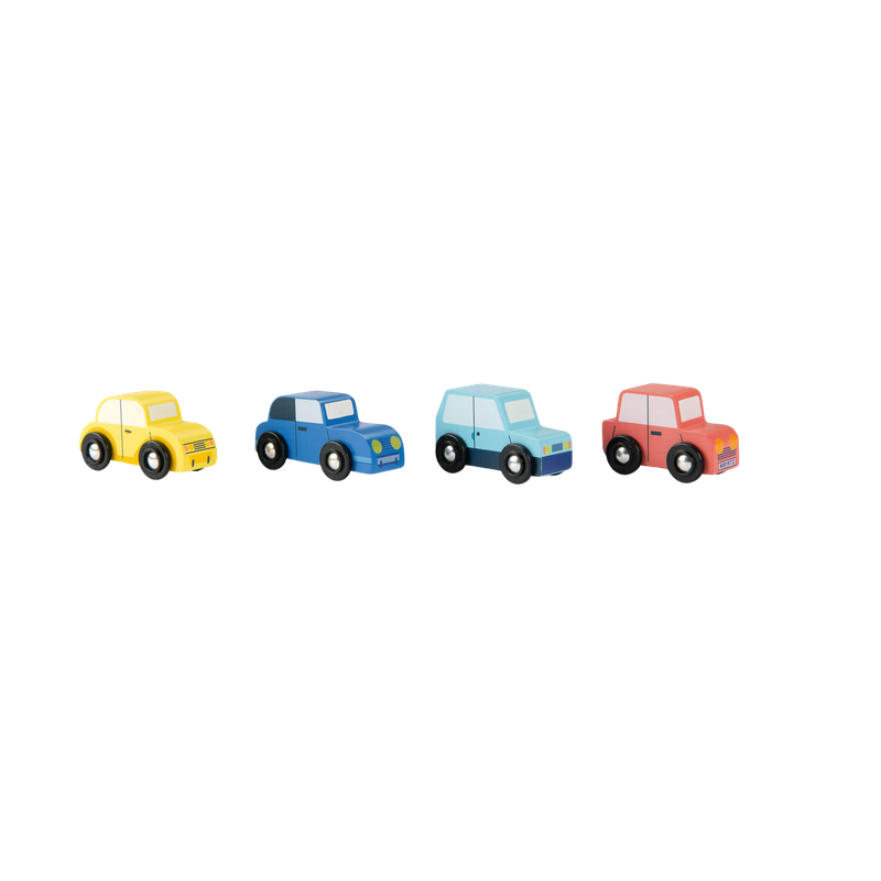 Moulin Roty Avenue Du Moulin Set of 4 Wooden Cars 32x4x10cm