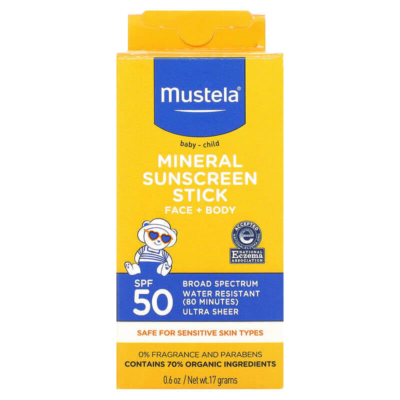 Mustela Baby - Child Mineral Sunscreen Stick, SPF 50, 0.6 oz (17 g)