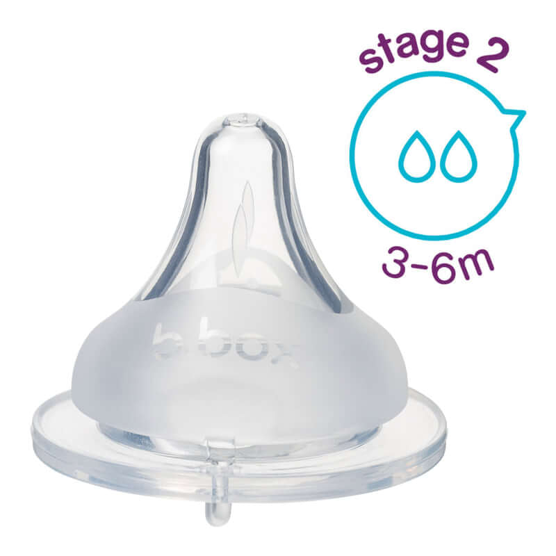 b.box Baby Bottle Anti-Colic Teat - 2-Pack