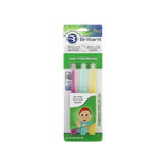 Baby Buddy Brilliant Baby Toothbrush 4-24 Months Pink Mint Yellow  3 Toothbrushes