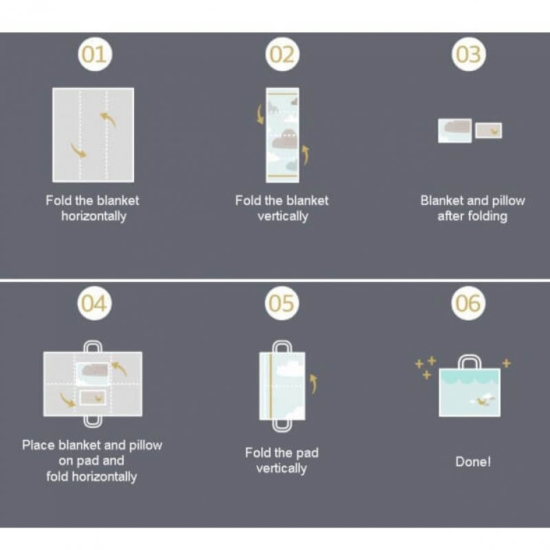 Jadaloo Anti-Dustmite Baby Portable Nap Quilt Set - Candy Blue