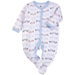 Hudson Baby Baby Sleepsuit - Blue Moustache