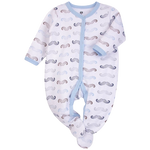 Hudson Baby Baby Sleepsuit - Blue Moustache