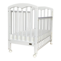 Baby Star Cozzi Baby Cot with 4" Mattress - White / European Beech