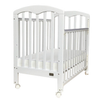 Baby Star Cozzi Baby Cot with 4" Mattress - White / European Beech