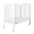 Baby Star Easi Foldable Baby Cot with 2" Mattress - White / New Zealand Pine