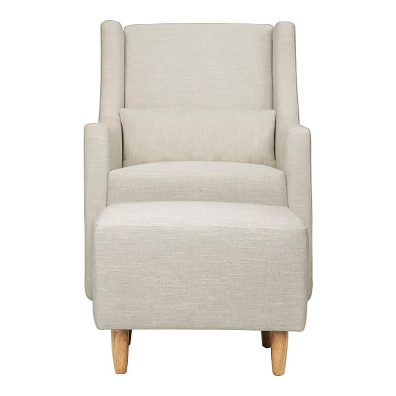 Babyletto Toco Swivel Glider & Ottoman - White Linen