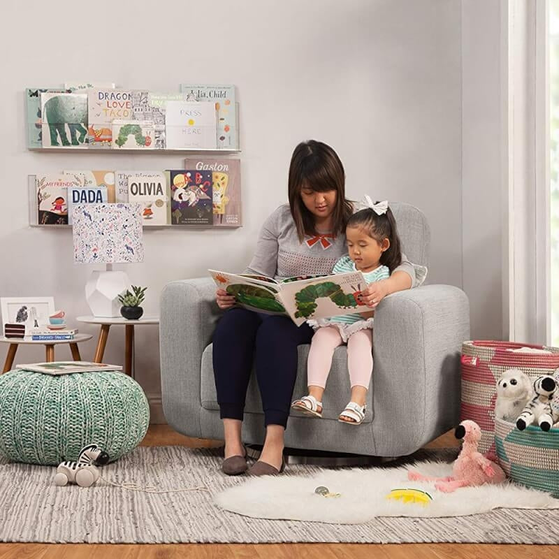 Babyletto Tuba 超寬旋轉滑翔床 - 冬季灰色編織