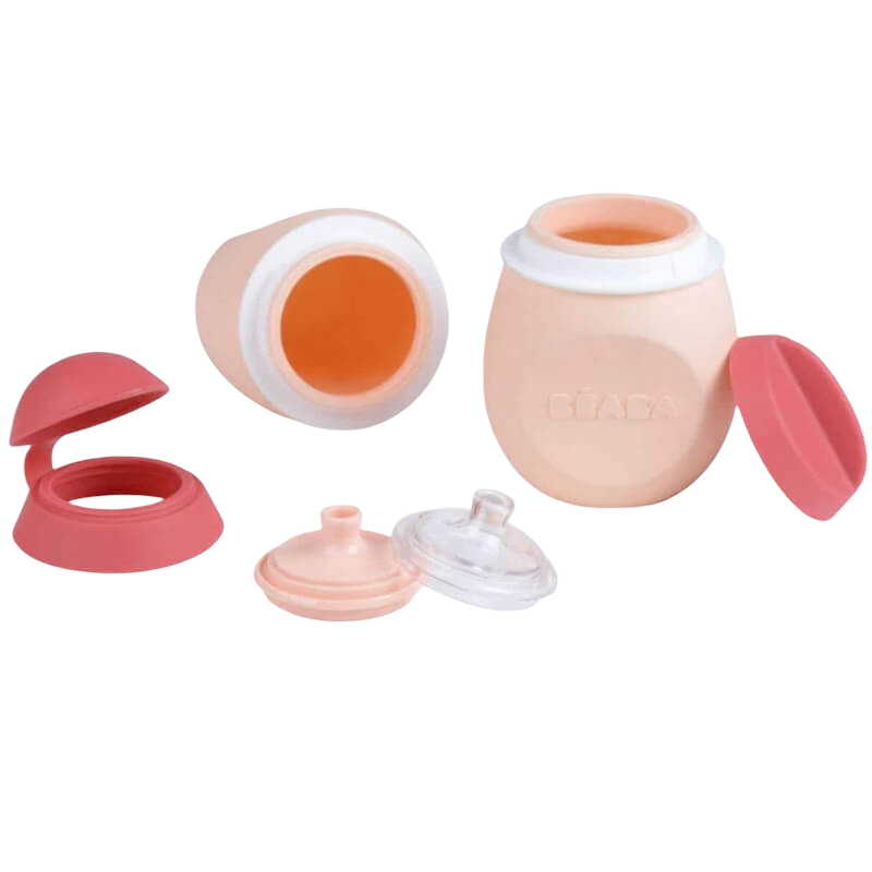 Beaba BabySqueez 2-in-1 & SqueezPortion Set - Pink