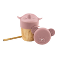 Citron Bamboo Cup with 2 Lids & Straw - Blush Pink