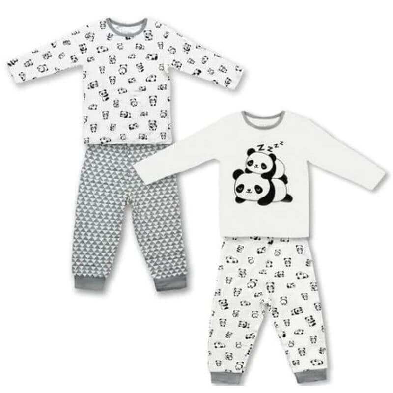 NotTooBig Bamboo Long Sleeves Pyjamas Sets (2 Sets) Panda