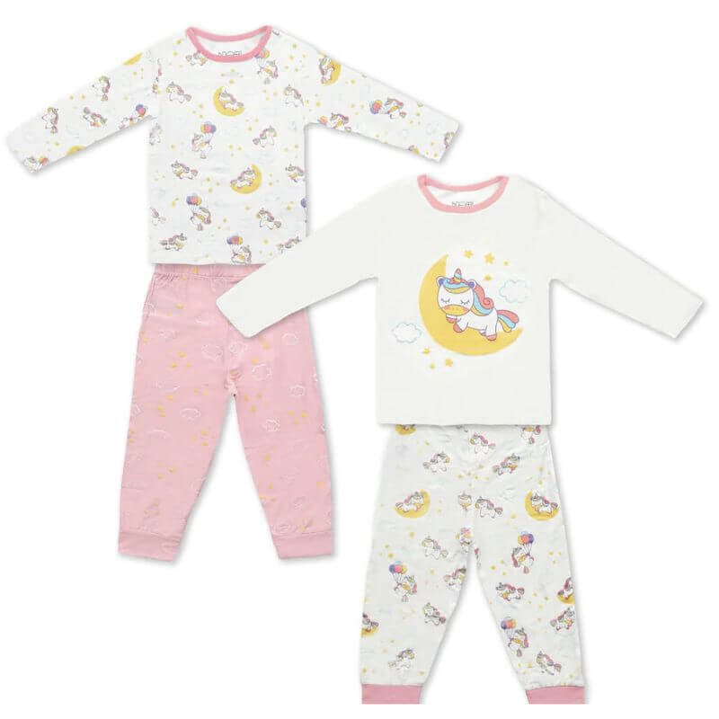 NotTooBig Bamboo Long Sleeves Pyjamas Sets (2 Sets) Unicorn
