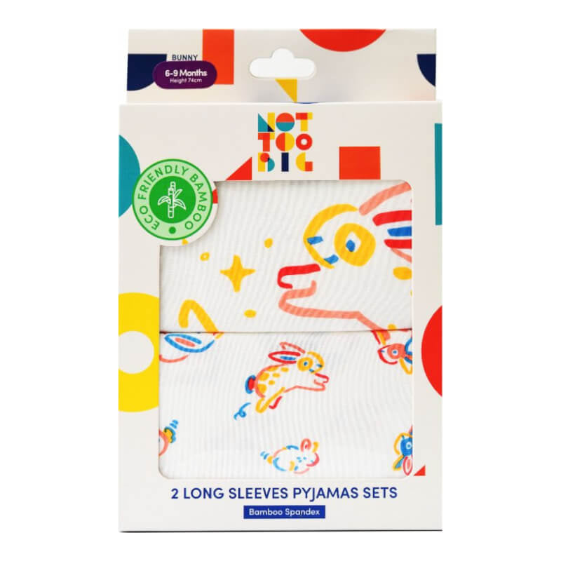 NotTooBig Bamboo Pyjamas 2-Pack - Bunny
