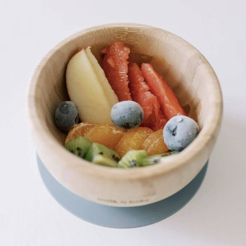 Milk It Baby Bamboo Suction Baby Bowl & Spoon Set - Berry Blue