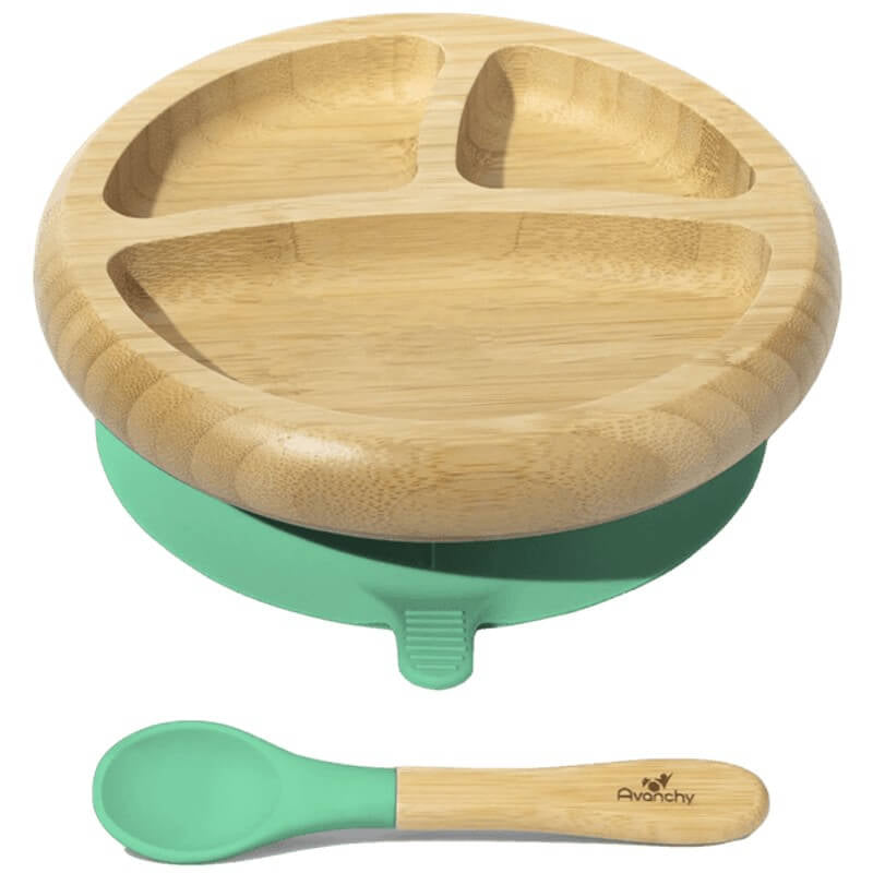 Avanchy Bamboo Suction Baby Plate + Spoon