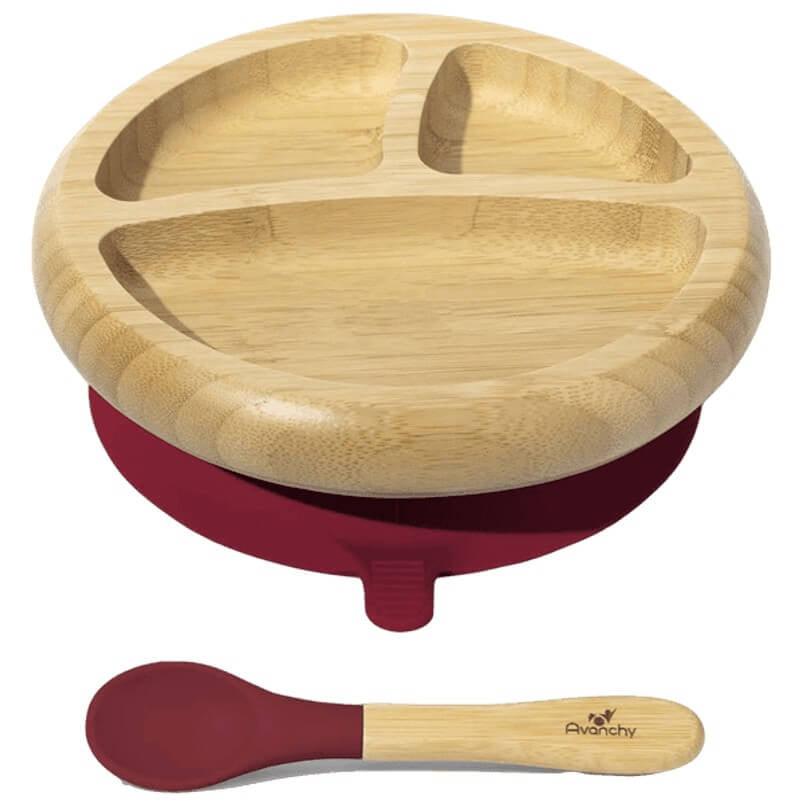 Avanchy Bamboo Suction Baby Plate + Spoon