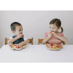 Milk It Baby Bamboo Tiger Paw Suction Plate & Fork Set - Dusty Pink